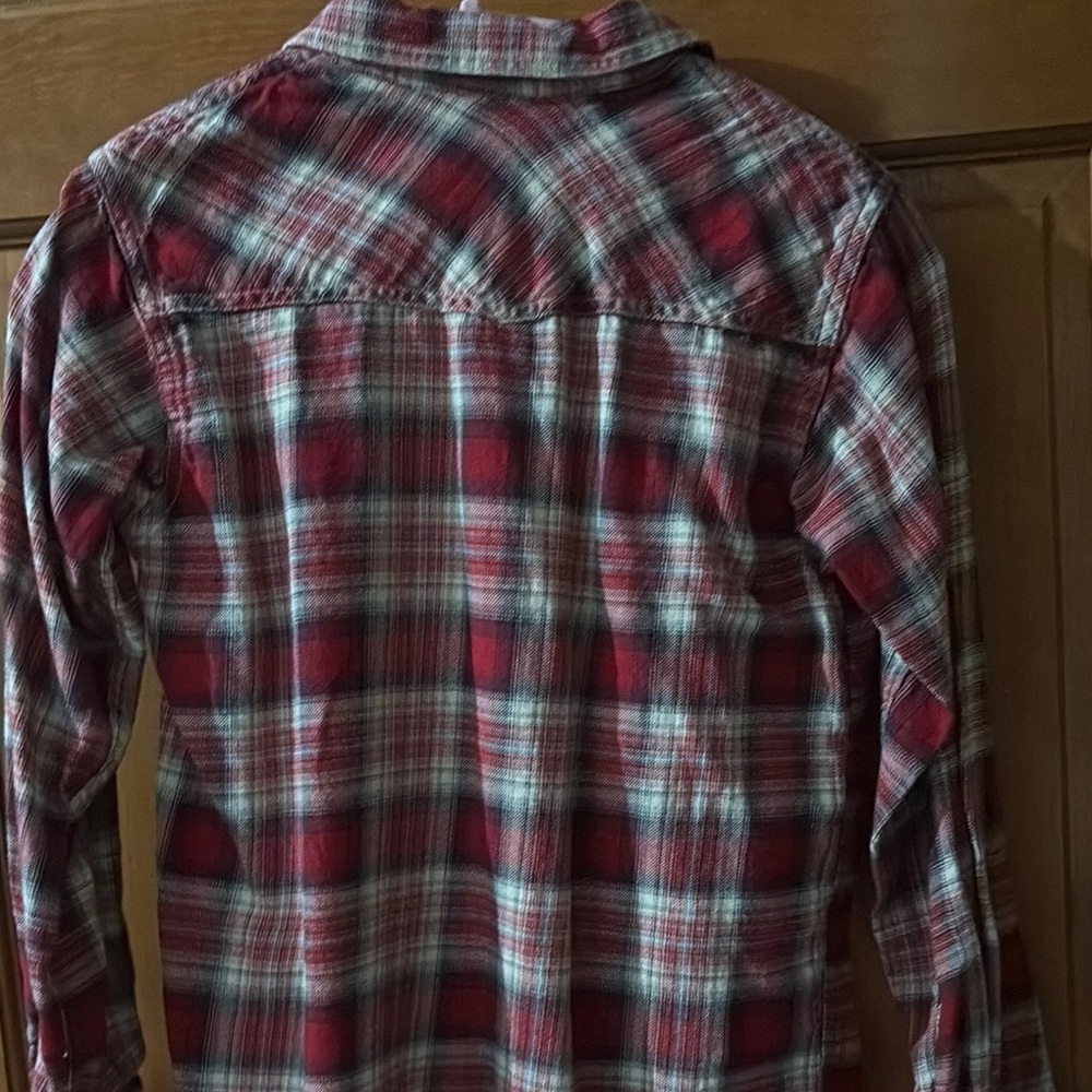Ariat Red Plaid Casual Button Down Shirt - Picture 5 of 5